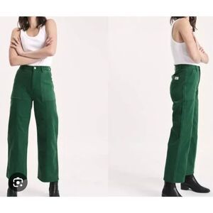 Rollas trade Heidi high rise loose straight jeans green size 25